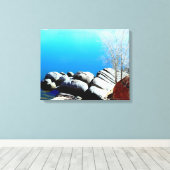 Watson Lake shoreline omwikkeld canvas Afdruk (Insitu (Houten vloer))