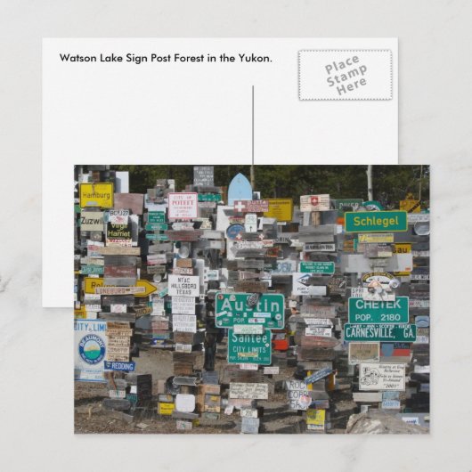 Watson Lake Sign Post Forest Briefkaart (Voorkant / Achterkant)
