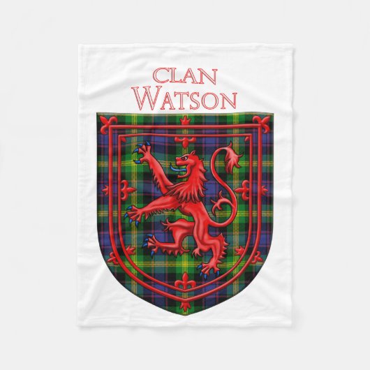 Watson Tartan Schotse Plaid Leeuw Stormloop Fleece Deken (Voorkant)