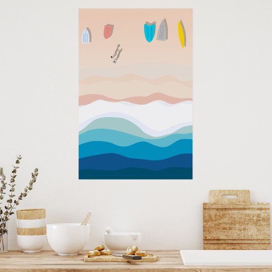 Watsons Bay Sydney | Illustratie antenne Poster (Keuken)