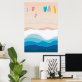 Watsons Bay Sydney | Illustratie antenne Poster (Thuiskantoor)