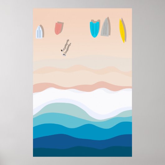 Watsons Bay Sydney | Illustratie antenne Poster (Voorkant)