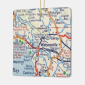 Watsonville CA  Map Keramisch Ornament (Links)