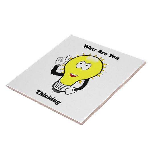 Watt denk je dat de lamp licht is? tegeltje (Zijkant)