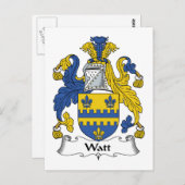 Watt Family Crest Briefkaart (Voorkant / Achterkant)