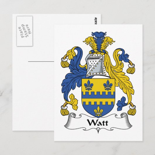 Watt Family Crest Briefkaart (Voorkant / Achterkant)