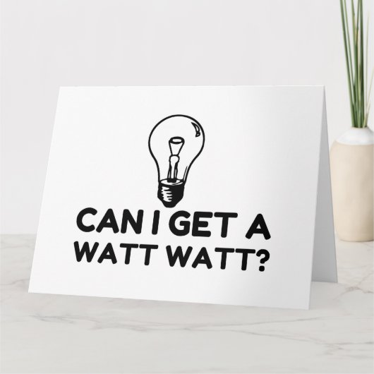 WATT LICHTE BULB BEDANKKAART (Voorkant)