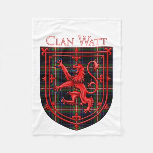 Watt Tartan Scottish Plaid Lion Rampant Fleece Deken (Voorkant)