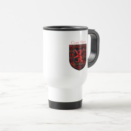 Watt Tartan Scottish Pset Lion Rampant Reisbeker (Voorkant rechts)