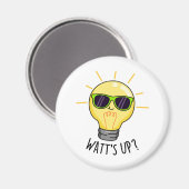 Watt-up Funny Light Bulb Pun Magneet (Voorkant / Achterkant)