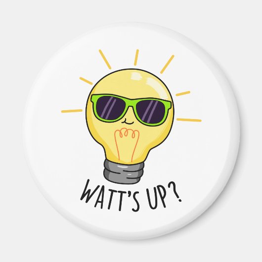 Watt-up Funny Light Bulb Pun Magneet (Voorkant)