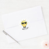Watt-up Funny Light Bulb Pun Ronde Sticker (Envelop)