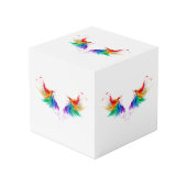 Watteachtige Regenboog Vleugels Kubus (Voorkant hoekig)
