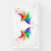 Watteachtige Regenboog Vleugels Spandoek (Verticaal)