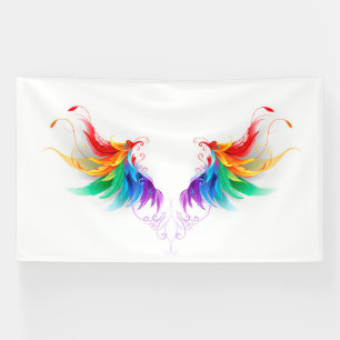 Watteachtige Regenboog Vleugels Spandoek