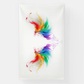 Watteachtige Regenboog Vleugels Spandoek (Verticaal)