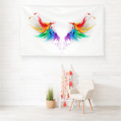 Watteachtige Regenboog Vleugels Spandoek (Insitu)