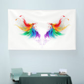 Watteachtige Regenboog Vleugels Spandoek (Beurs)