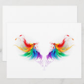 Wattebol Regenboog Vleugels Feestdagenkaart (Voorkant / Achterkant)