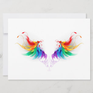 Wattebol Regenboog Vleugels Feestdagenkaart