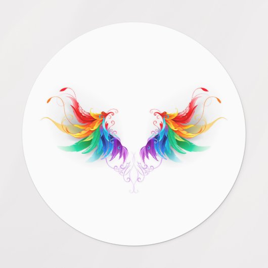 Wattebol Regenboog Vleugels Labels (Design 1)