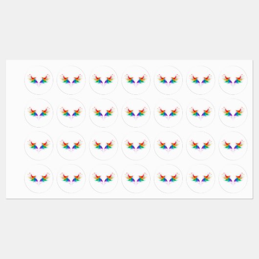 Wattebol Regenboog Vleugels Labels (Vel)