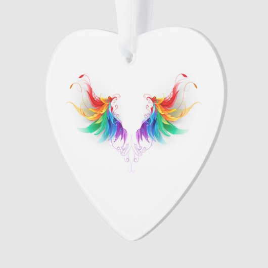 Wattebol Regenboog Vleugels Ornament (voorkant)