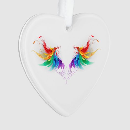 Wattebol Regenboog Vleugels Ornament (voorkant)
