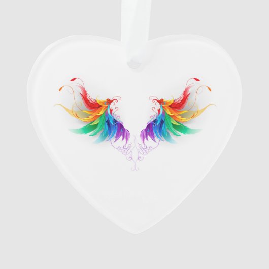 Wattebol Regenboog Vleugels Ornament (achterkant)