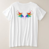 Wattegen Regenboog Vleugels Grote Maat T-shirt (Design achterkant)