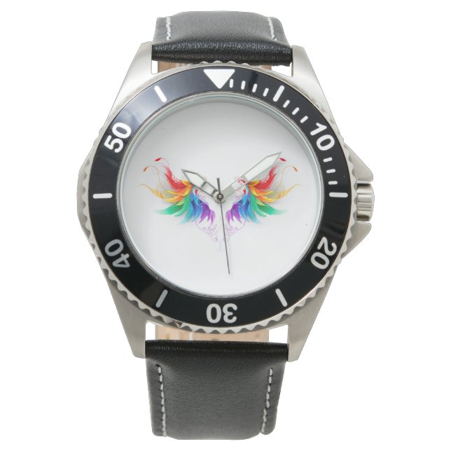 Wattegen Regenboog Vleugels Horloge (Voorkant)