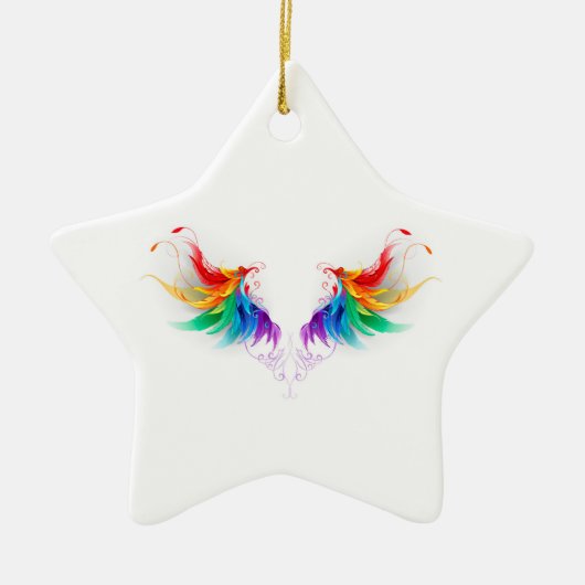 Wattegen Regenboog Vleugels Keramisch Ornament (Voorkant)