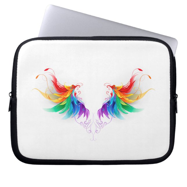 Wattegen Regenboog Vleugels Laptop Sleeve (Voorkant)