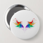 Wattegen Regenboog Vleugels Ronde Button 4,0 Cm (Voorkant /achterkant)