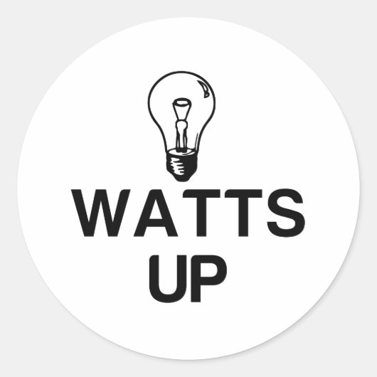 WATTEN OP LICHTE BULB - Kopiëren Ronde Sticker (Voorkant)