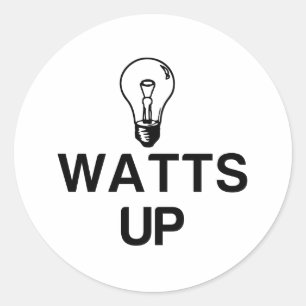 WATTEN OP LICHTE BULB - Kopiëren Ronde Sticker