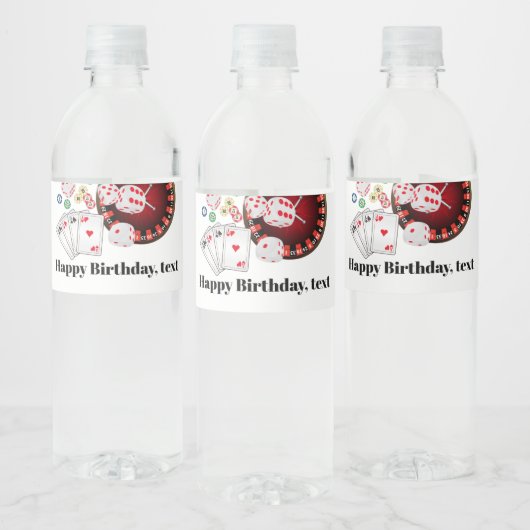 wattenflesje LABEL - casino Waterfles Etiket (Flessen)