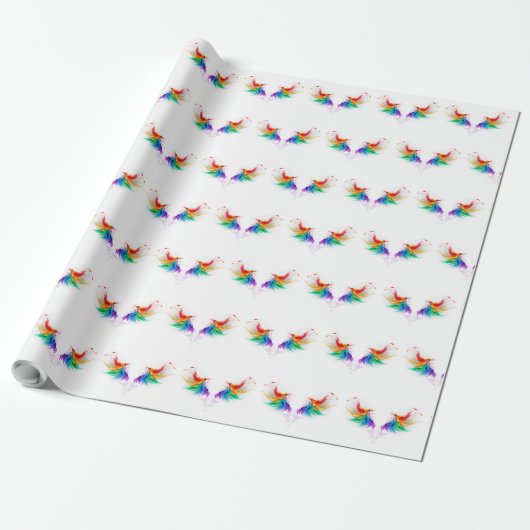 Watteuze Regenboogvleugels Cadeaupapier (Uitgerold)