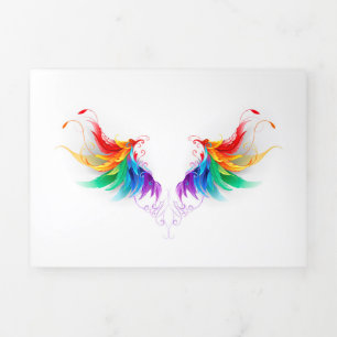 Watteuze Regenboogvleugels Drieluik Wenskaart