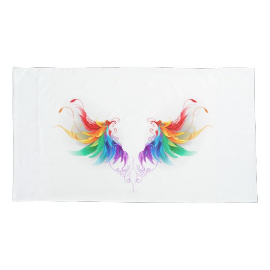 Watteuze Regenboogvleugels Kussensloop (Achterkant-Links)