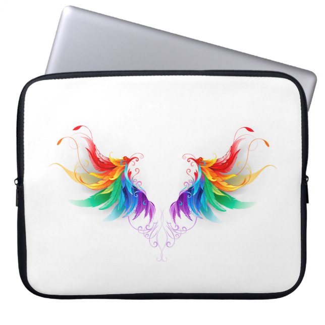 Watteuze Regenboogvleugels Laptop Sleeve (Voorkant)