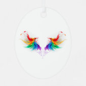 Watteuze Regenboogvleugels Metalen Ornament (Achterkant)