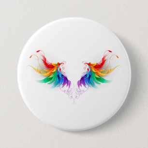 Watteuze Regenboogvleugels Ronde Button 7,6 Cm