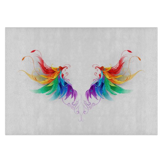 Watteuze Regenboogvleugels Snijplank (Voorkant)