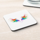 Wattevlek Regenboog Vleugels Bier Onderzetter (Linkerzijde)