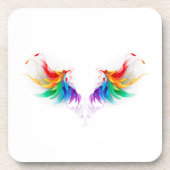 Wattevlek Regenboog Vleugels Bier Onderzetter (Voorkant)