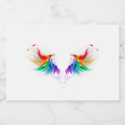 Wattevleugels in Regenboogkleuren Likeurfles Etiket (Enkel label)