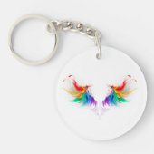 Wattevleugels in Regenboogkleuren Sleutelhanger (Voorkant)