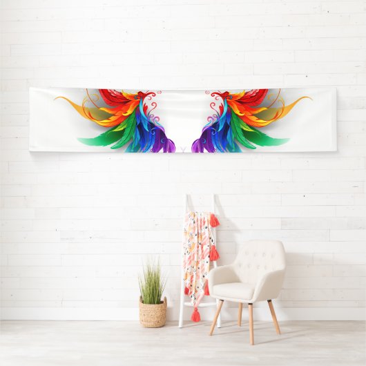 Wattevleugels in Regenboogkleuren Spandoek (Insitu)