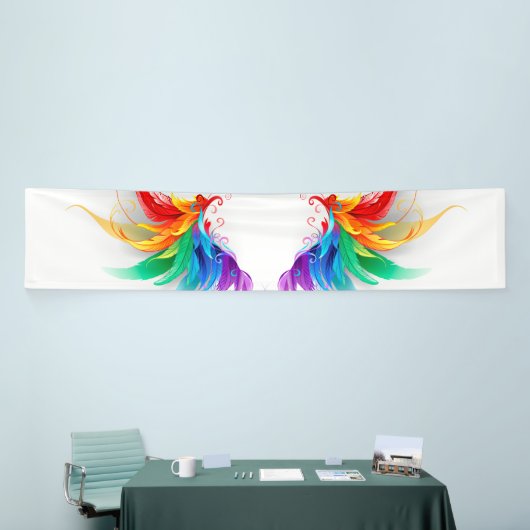 Wattevleugels in Regenboogkleuren Spandoek (Beurs)